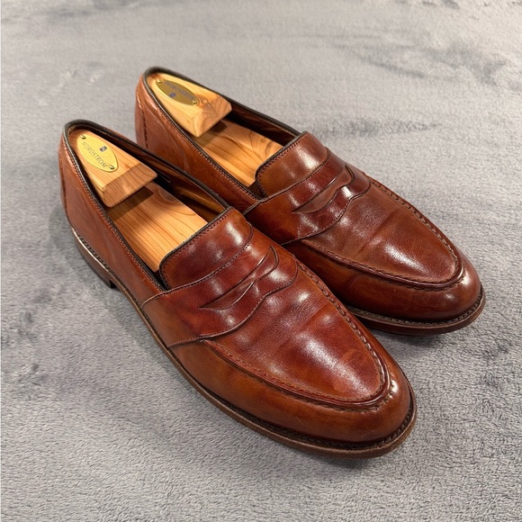 Allen Edmonds Randolph Brown Leather Penny Loafers - Picture 3 of 11